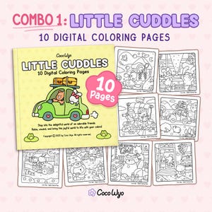 リトル カドルズ | コンボ 1: Coco Wyo による超かわいい動物キャラクターの塗り絵