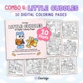 Little Cuddles | Combo 4: Super Cute Animal Characters Coloring Pages by Coco Wyo