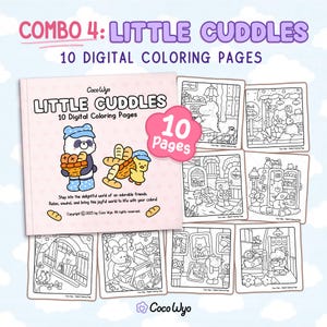 リトル カドルズ | コンボ 4: ココ ワイオによる超かわいい動物キャラクターのぬり絵