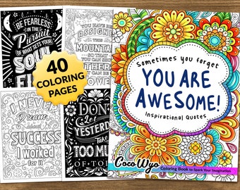 You Are Awesome: Inspirational Coloring Book for Adults by Coco Wyo