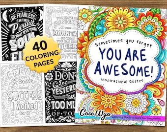 You Are Awesome: Inspirational Coloring Book for Adults by Coco Wyo