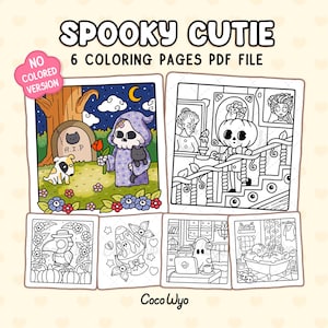 Spooky Cutie: Adorable Creepy Creatures in Cozy Hygge Moments Coloring Book by Coco Wyo