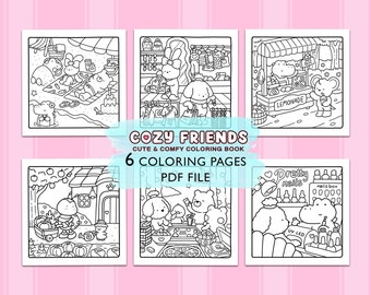Cozy Friends: Super Cute Animal Characters Coloring Book by Coco Wyo
