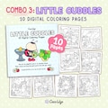 Little Cuddles | Combo 3: Super Cute Animal Characters Coloring Pages by Coco Wyo