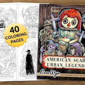 American Scary Urban Legends: Horror Coloring Book for Relaxing by Coco Wyo