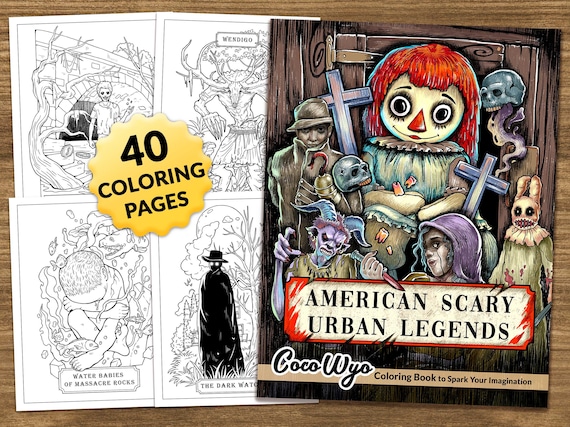 American Scary Urban Legends: Horror Coloring Book for Relaxing by Coco Wyo  
