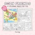 Cozy Friends: Super Cute Animal Characters Coloring Book by Coco Wyo