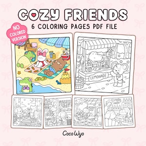 Cozy Friends : livre de coloriage avec des personnages animaux super mignons par Coco Wyo