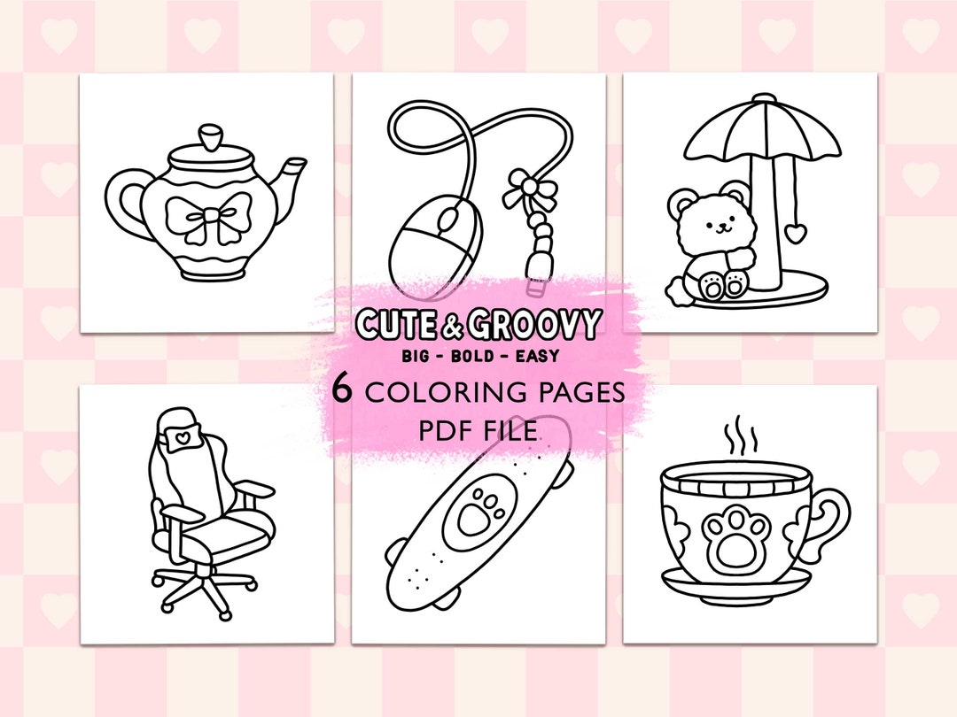 Cute & Groovy | Combo 5: Lovely Things Coloring Book - Etsy
