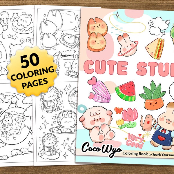 Cosas lindas: Libro para colorear Kawaii de Coco Wyo