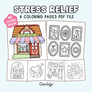 Stress Relief: Simple and Relaxing Coloring Book by Coco Wyo