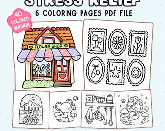 Stress Relief: Simple and Relaxing Coloring Book by Coco Wyo