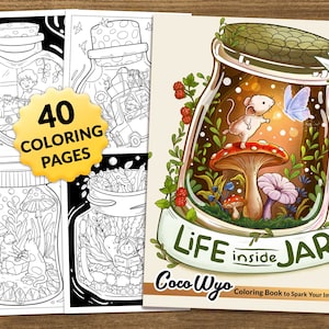 Life Inside Jar: Cute Coloring Book for Relaxing by Coco Wyo