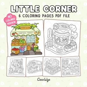 Little Corner: Super Cute Designs of Cozy, Hygge Spaces Coloring Book by Coco Wyo
