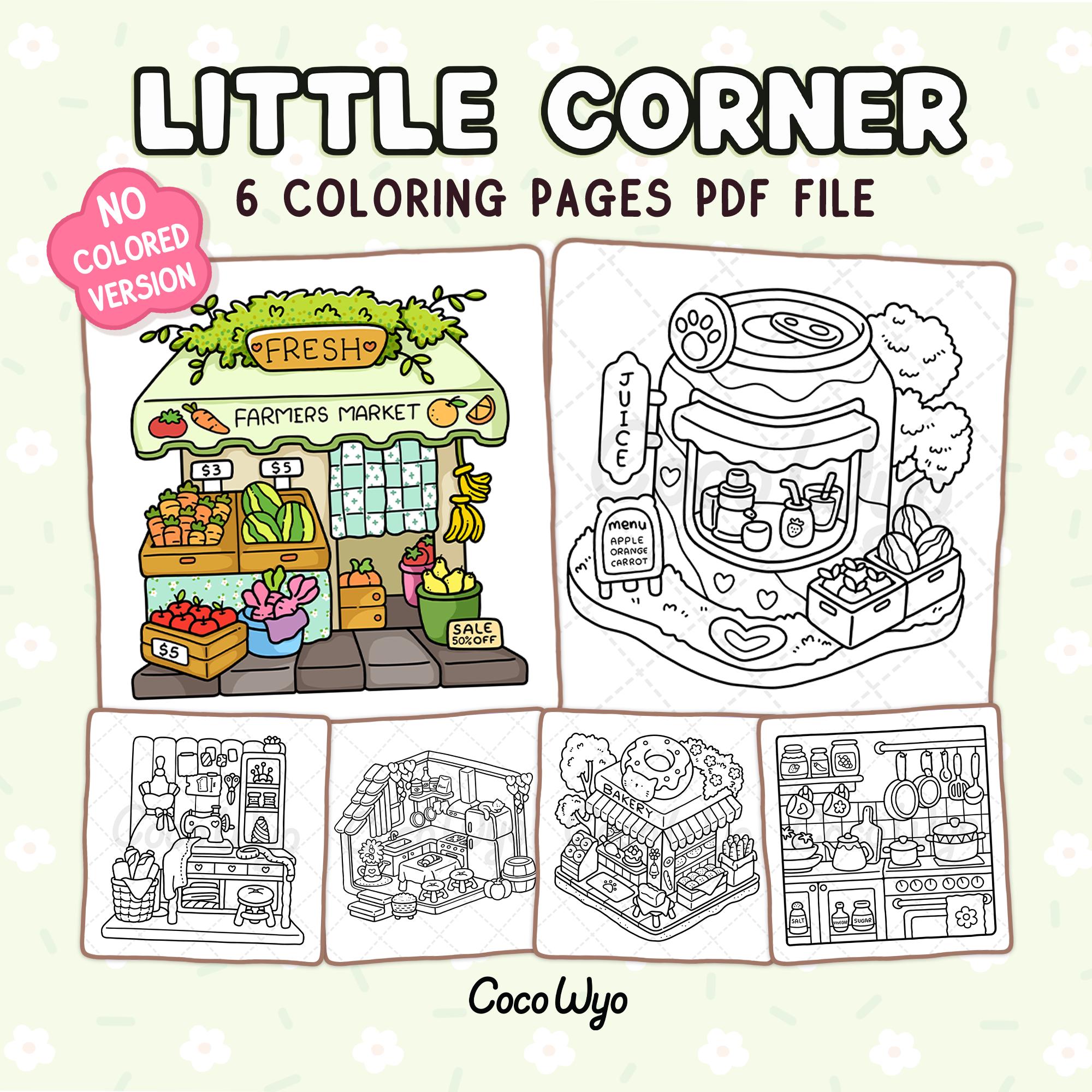Little Corner Cozy Hygge Spaces Coloring Book Printable by Coco Wyo | Super Cute Digital Download