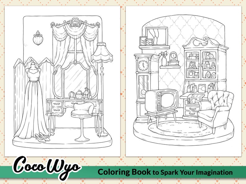 Relaxing Corner: Peaceful Spaces Coloring Book by Coco Wyo - Etsy