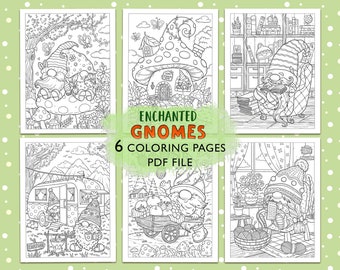Enchanted Gnomes: Fantasy Coloring Book by Coco Wyo