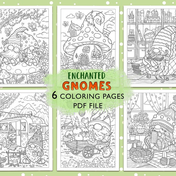 Enchanted Gnomes: Fantasy Coloring Book by Coco Wyo