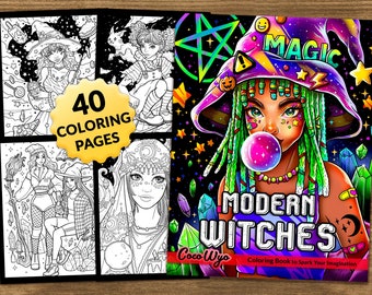 Modern Witches: Fantasy Coloring Book for Relaxing by Coco Wyo