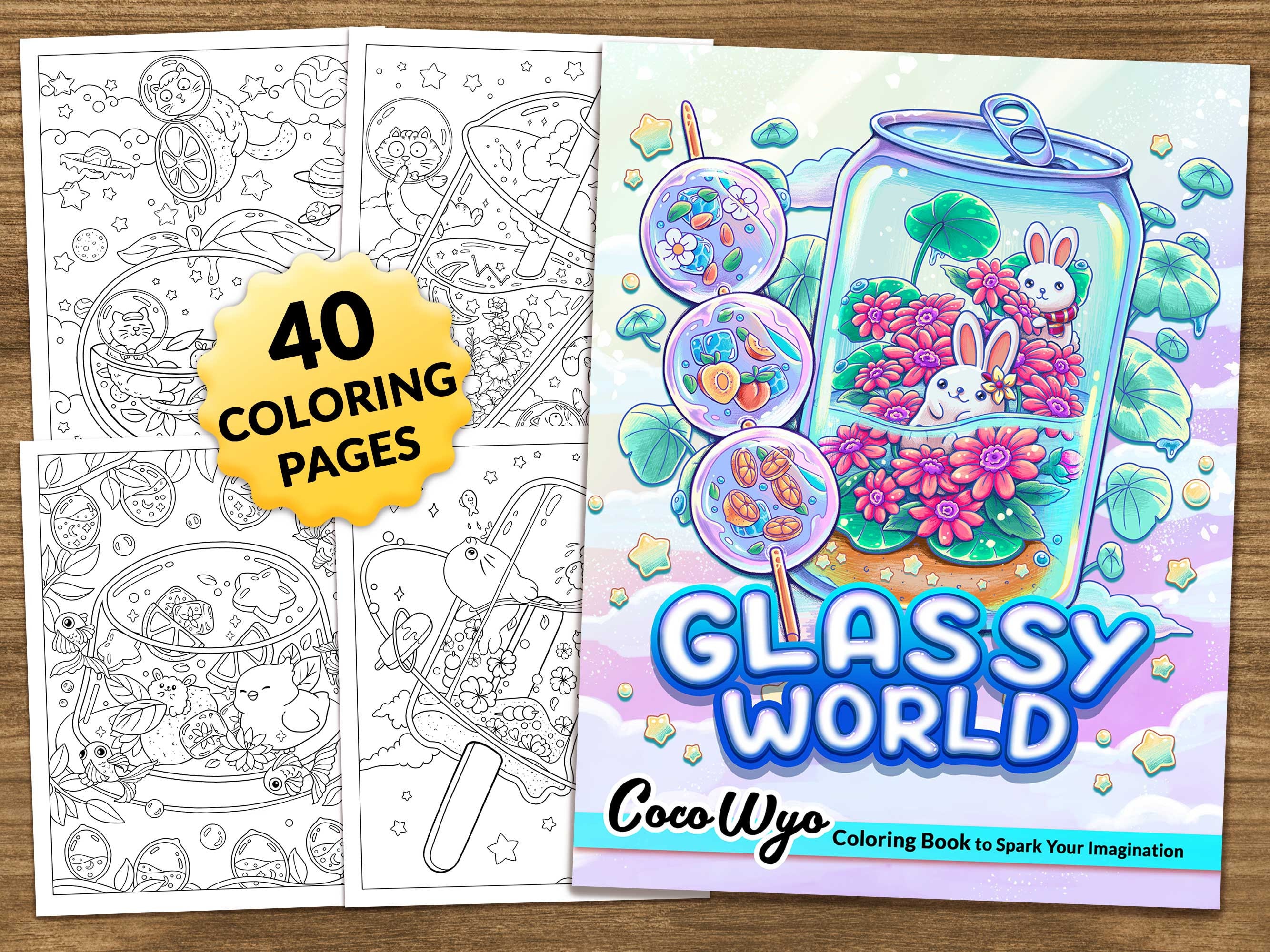 Glassy World: Cute Coloring Book for Relaxing by Coco Wyo