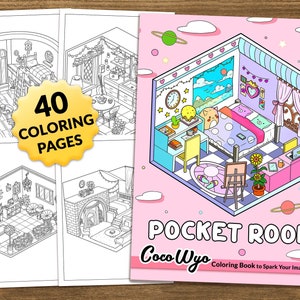 Pocket Room: un bonito libro para colorear y relajarse de Coco Wyo