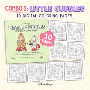小さな抱擁 | コンボ 2: Coco Wyo による超かわいい動物キャラクターの塗り絵
