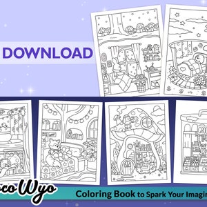 Cozy Spaces: Cute Animal Corners Coloring Book by Coco Wyo image 2