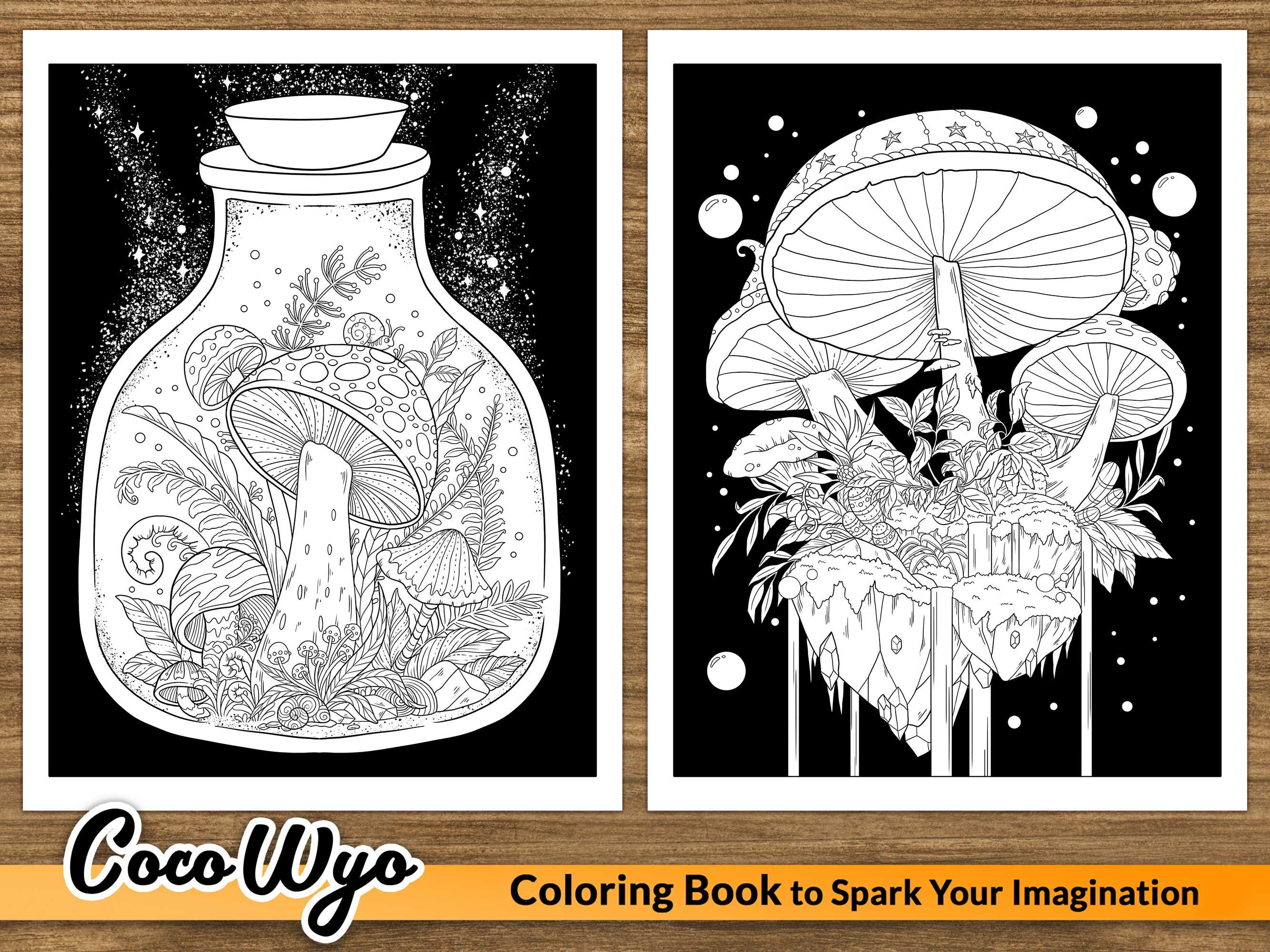 Mushroom: Fungi Coloring Book for Relaxing by Coco Wyo - Etsy