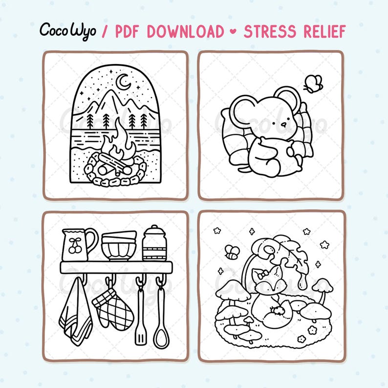 Stress Relief: Simple and Relaxing Coloring Book by Coco Wyo image 2