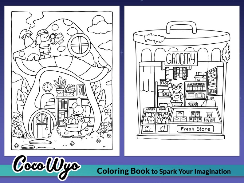 Cozy Spaces: Cute Animal Corners Coloring Book by Coco Wyo image 5