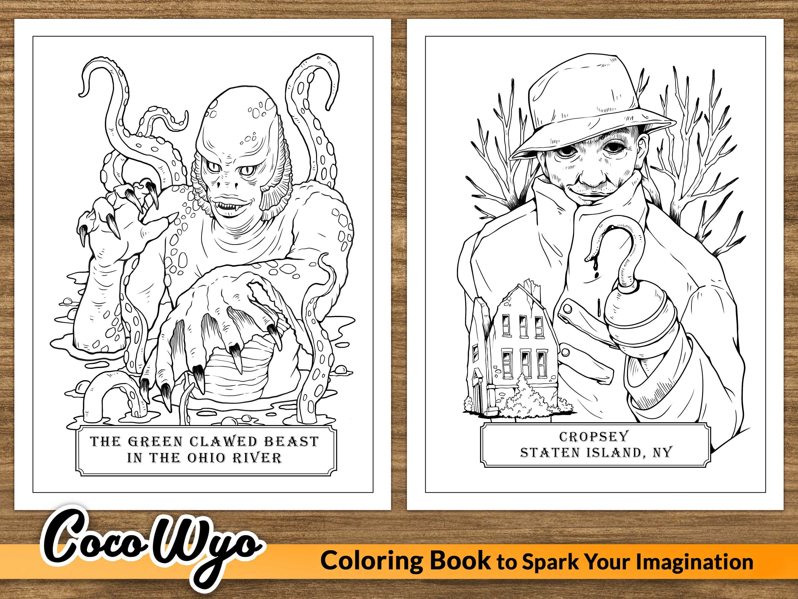 Haunted Nightmare: A Spooky Coloring Book for Adults – Rogue + Wolf