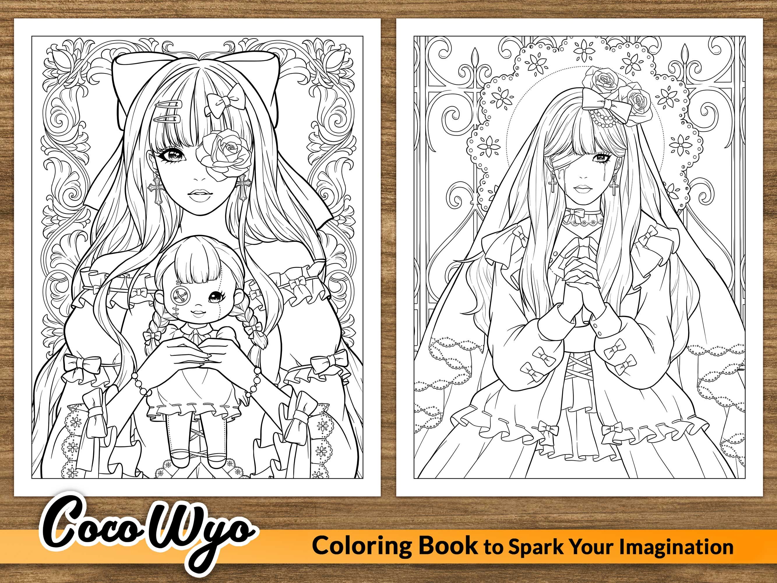 Gothic Lolita Princesses: Fashion Coloring Book for Relaxing - Etsy