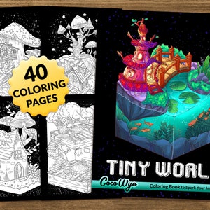 Tiny World: Cute Coloring Book for Relaxing by Coco Wyo