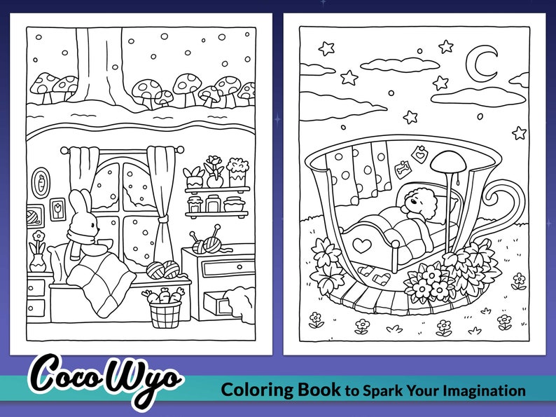 Cozy Spaces: Cute Animal Corners Coloring Book by Coco Wyo image 4
