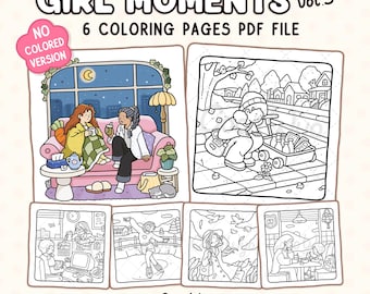 Moments entre filles Vol. 3 : Livre de coloriage d'activités quotidiennes relaxantes et apaisantes par Coco Wyo