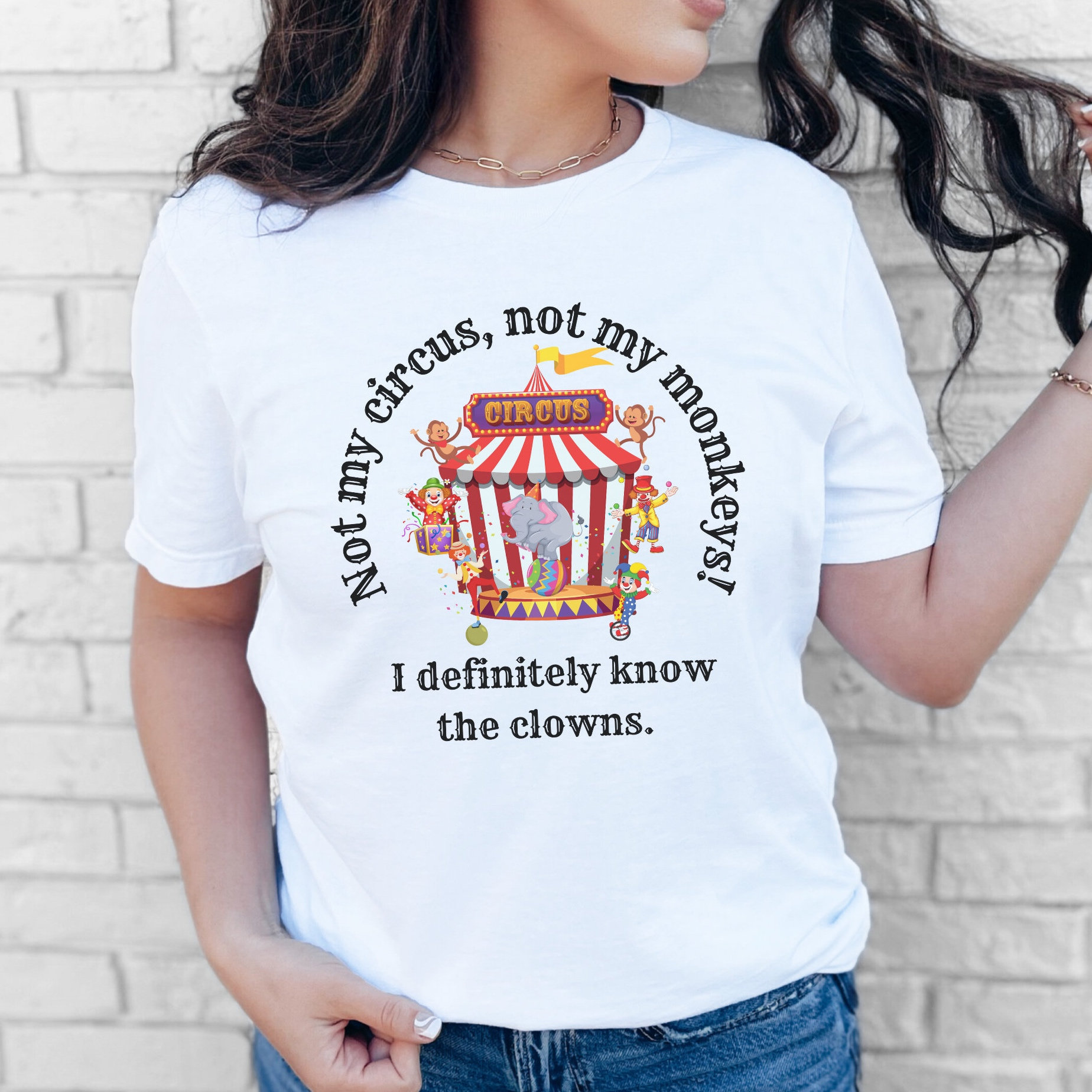 Not My Circus, Not My Monkeys! I Definitely Know The Clowns. Unisex Jersey Short Sleeve Tee - Classic Comfort with a Touch of Humor