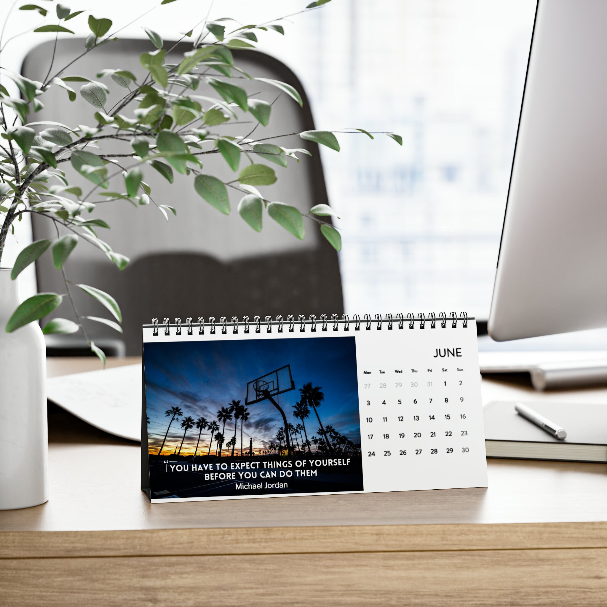 Michael Jordan Quotes Desk Calendar 2024 Grid Etsy