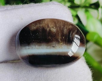 Sulemani Aqeeq Agate Cabochon, Sterling Silver Ring for Men