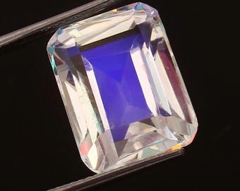 Madagascar Blue Fire Moonstone Gemstone | 12.70 CT Octagon Faceted Stone