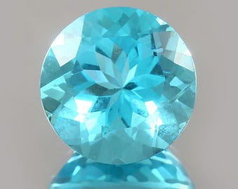 Tourmaline Paraiba bleu néon - Gemme brésilienne ronde à facettes de 10,85 carats