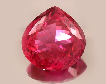 Pigeon Blood Red Ruby Pear 35.60 CT. Top Mozambique Ruby Loose gemstone,Necklaces+Earrings set) pendant+wedding Jewellery ( Treated Ruby)
