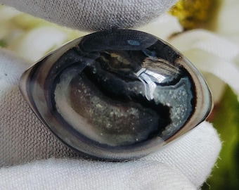Yemeni Aqeeq Agate Cabochon, Marquise Double Eye Gemstone (22X15 MM)