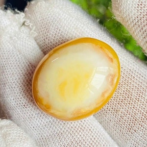 Natürliches gelbes Auge jemenitischer Aqeeq Achat Oval 42.75 CT.Handmade Edelstein hoher Qualität jemenitischer Cobochon Beste Hakik Ring + Pendent + Armband Schmuck