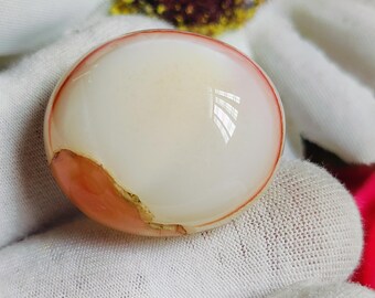 Yemeni Aqeeq Eye Agate Cabochon, Huge Oval Gemstone (64.30 CT)