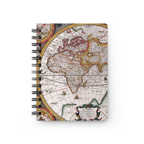 Vintage Map Travel Journal • Wanderlust Adventure Notebook • Globetrotter's Dream • World Map Lined Diary • Retro Map Lover's Gift