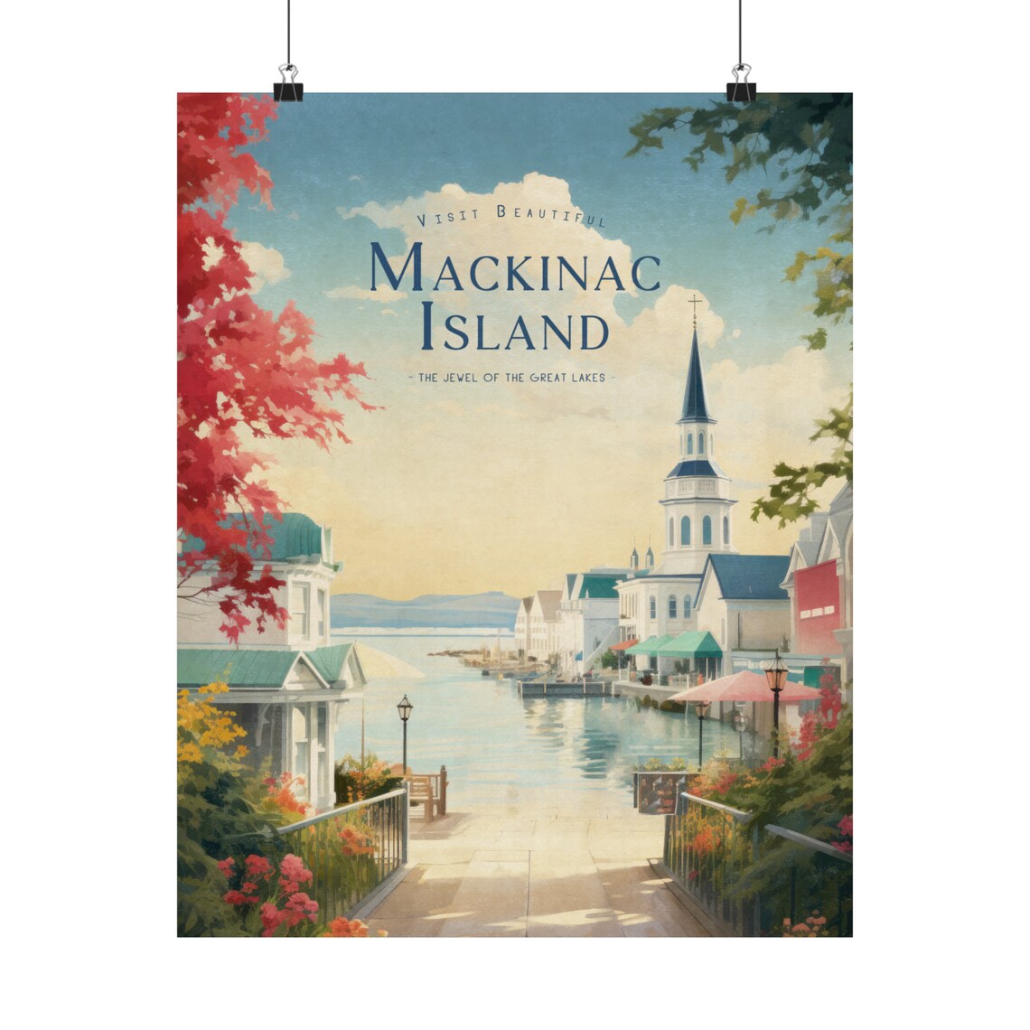 Mackinac Island, Michigan Vintage Poster Sizes 11x17, 12x18, 16x20 ...