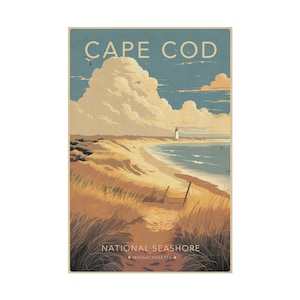 Cape Cod National Seashore Vintage Travel Poster - Sizes 8x10, 11x14, 11x17, 12x18, 16x20, 18x24, 20x30, 24x36