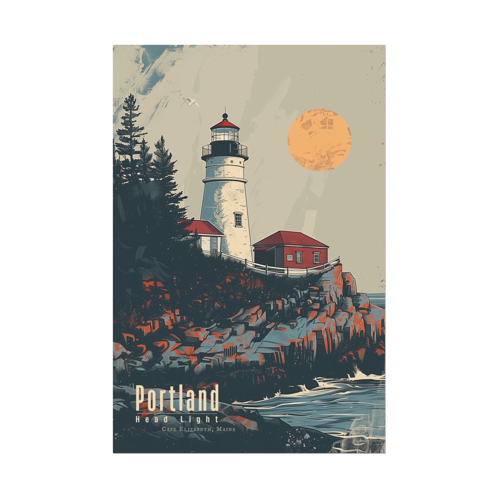 Portland Head Light Lighthouse Poster - Cape Elizabeth, Maine - Sizes ...