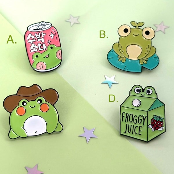 Frog Enamel Pin, Frog Enamel Pin, Cute Kawaii Frog, Chibi Frog, Cute Frog Pin