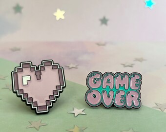 Kawaii Gamer Enamel Pin, Pink Gaming Desk Decor